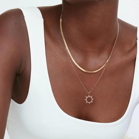 Gold Necklace for Women Dainty Chunky 14K Gold Plated/Sliver Plated Chain Neckla - Picture 3 of 9